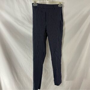 Forever 21 Navy Blue Stripe Skinny Ankle pants